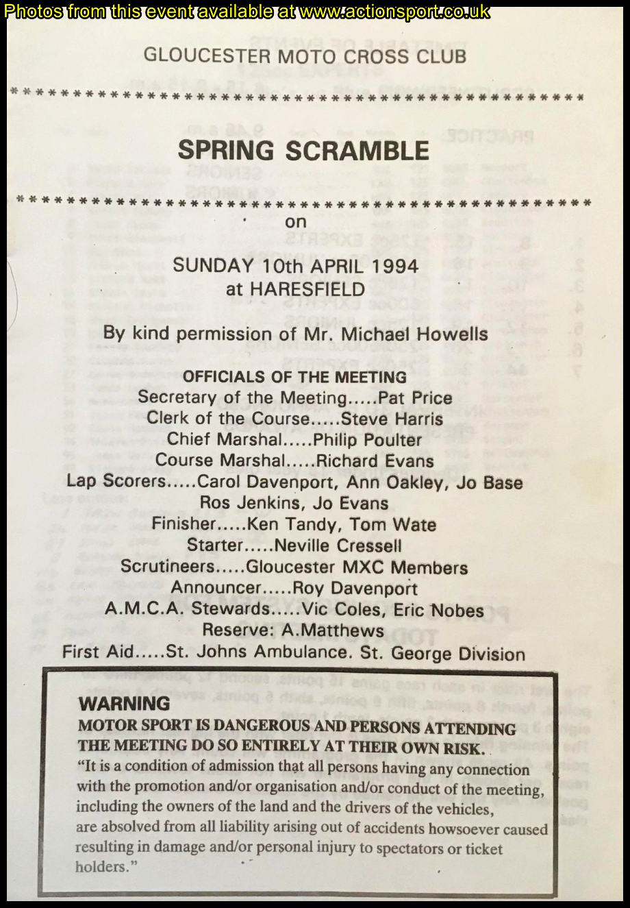 Event programme page