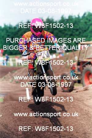Photo: W8F1502-13 ActionSport Photography 3,4/08/1997 ACU BYMX Cambridge Junior SC Cat Finning Youth International - Mildenhall  _4_60s #74