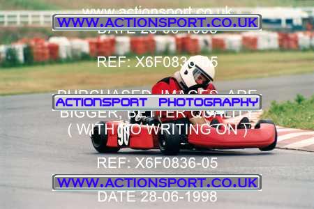 Photo: X6F0836-05 ActionSport Photography 28/06/1998 Manchester & Buxton Kart Club - Three Sisters, Wigan _3_JICA_JnrTKMNovice #90