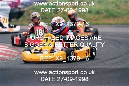 Photo: X9_1379-16 ActionSport Photography 27/09/1998 Manchester & Buxton Kart Club GOLD CUP - Three Sisters  _3_Cadets #22