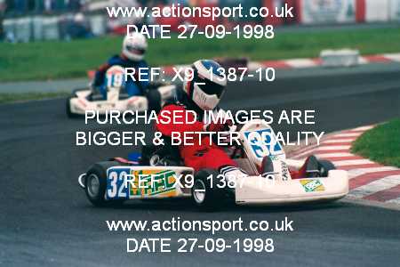 Photo: X9_1387-10 ActionSport Photography 27/09/1998 Manchester & Buxton Kart Club GOLD CUP - Three Sisters  _2_JuniorTKM #32