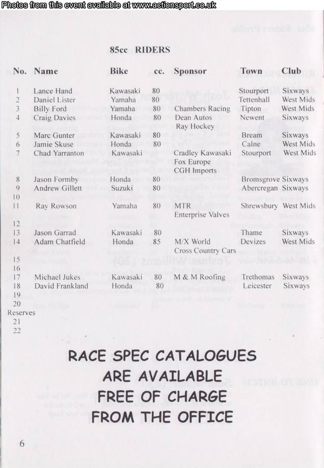 Event programme page