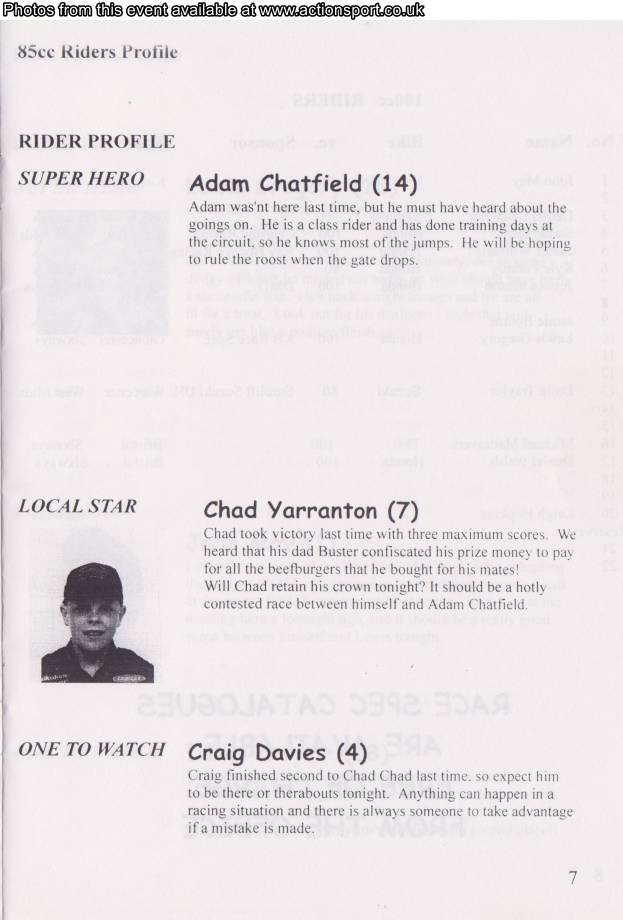 Event programme page