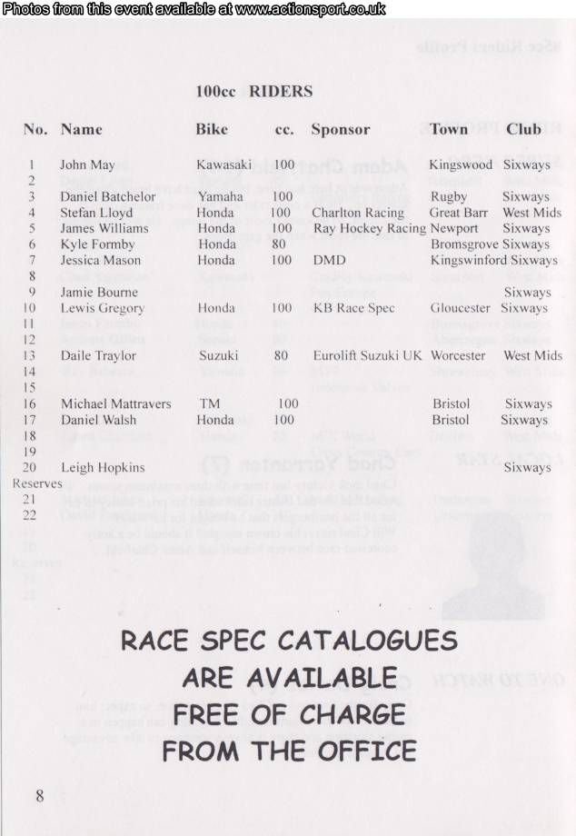 Event programme page