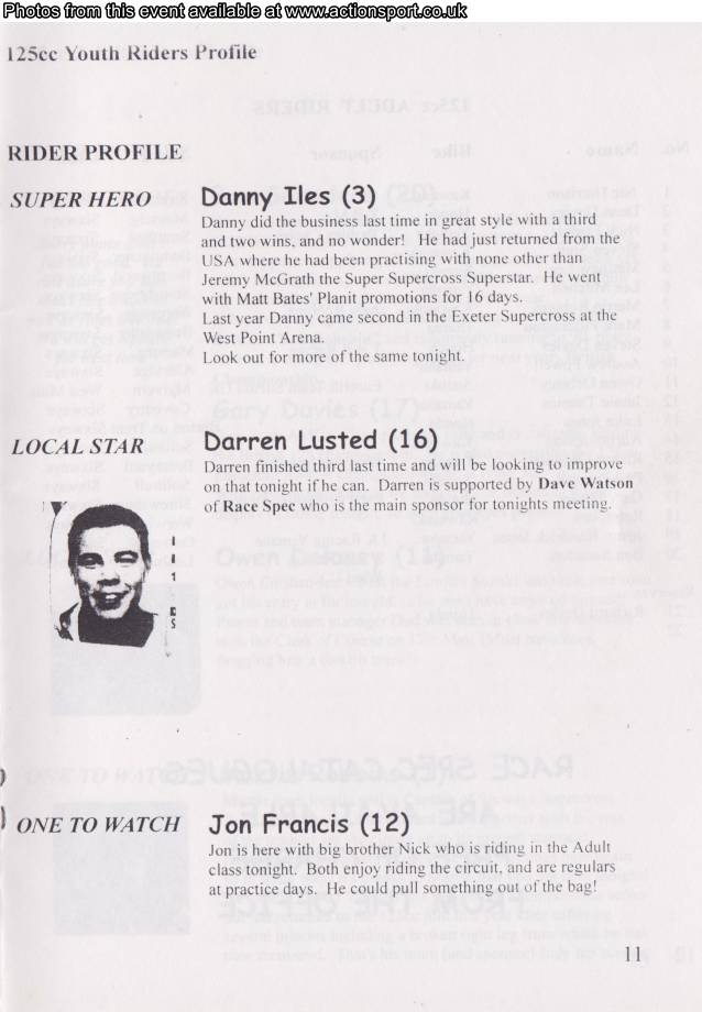 Event programme page