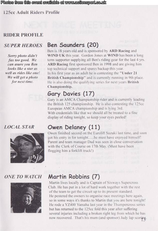 Event programme page