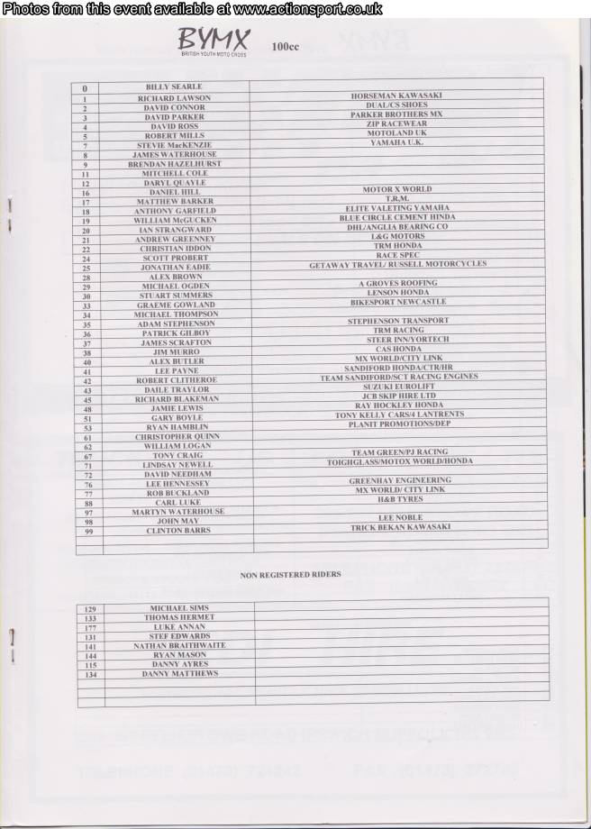 Event programme page