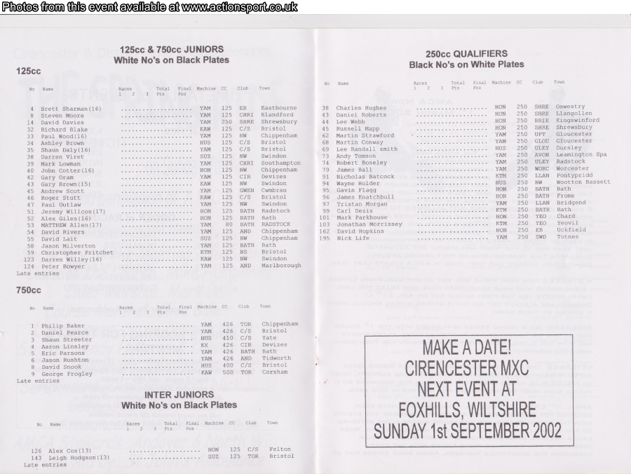 Event programme page