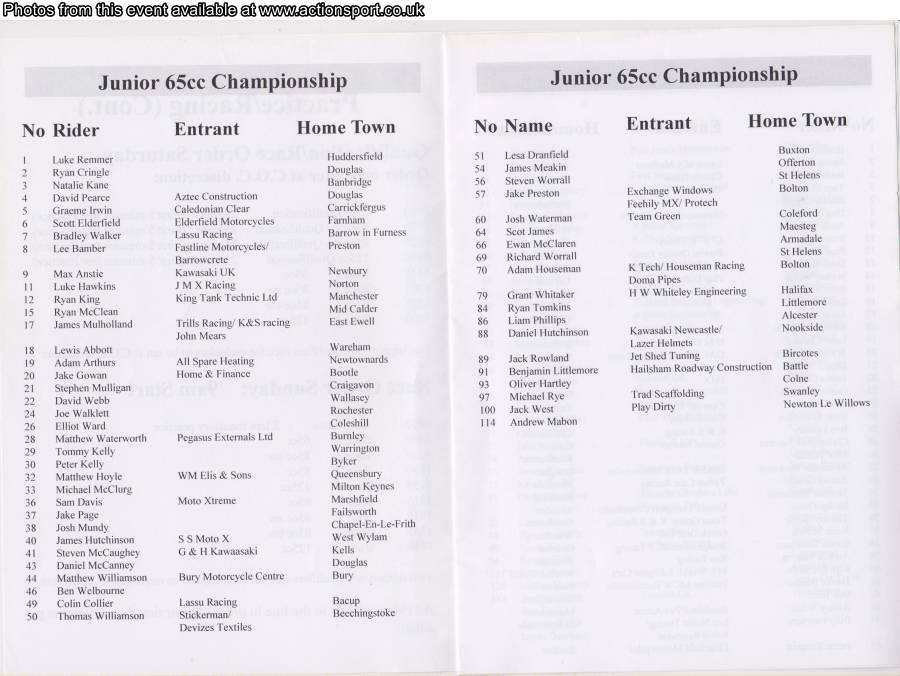 Event programme page