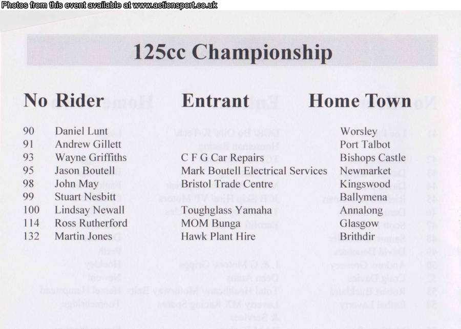 Event programme page