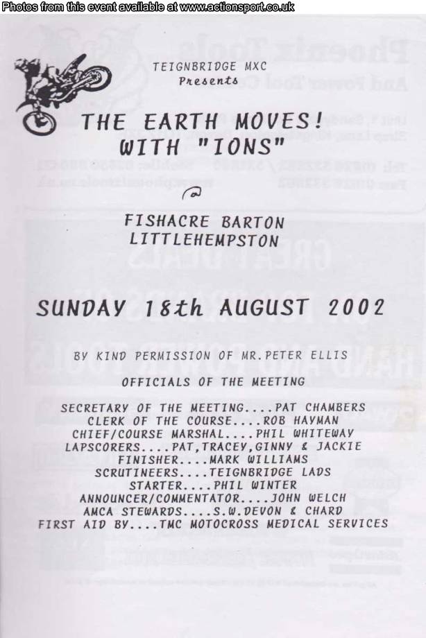 Event programme page