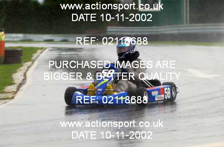 Photo: 02118688 ActionSport Photography 10/11/2002 Clay Pigeon Kart Club  _1_SeniorRotax #58