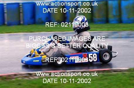 Photo: 02119003 ActionSport Photography 10/11/2002 Clay Pigeon Kart Club  _1_SeniorRotax #58