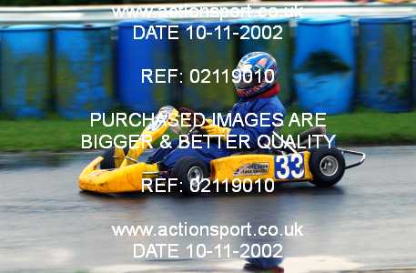 Photo: 02119010 ActionSport Photography 10/11/2002 Clay Pigeon Kart Club  _1_SeniorRotax #33