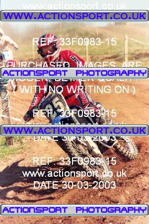 Photo: 33F0983-15 ActionSport Photography 30/03/2003 Warley Wasps SSC - Sherwood Forest _1_AMX #25