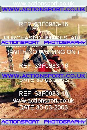 Photo: 33F0983-16 ActionSport Photography 30/03/2003 Warley Wasps SSC - Sherwood Forest _1_AMX #32