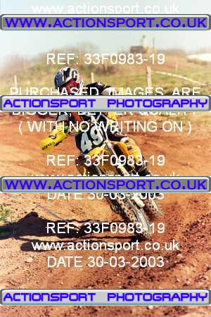 Photo: 33F0983-19 ActionSport Photography 30/03/2003 Warley Wasps SSC - Sherwood Forest _1_AMX #49