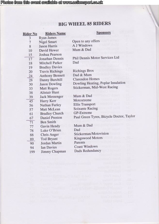Event programme page