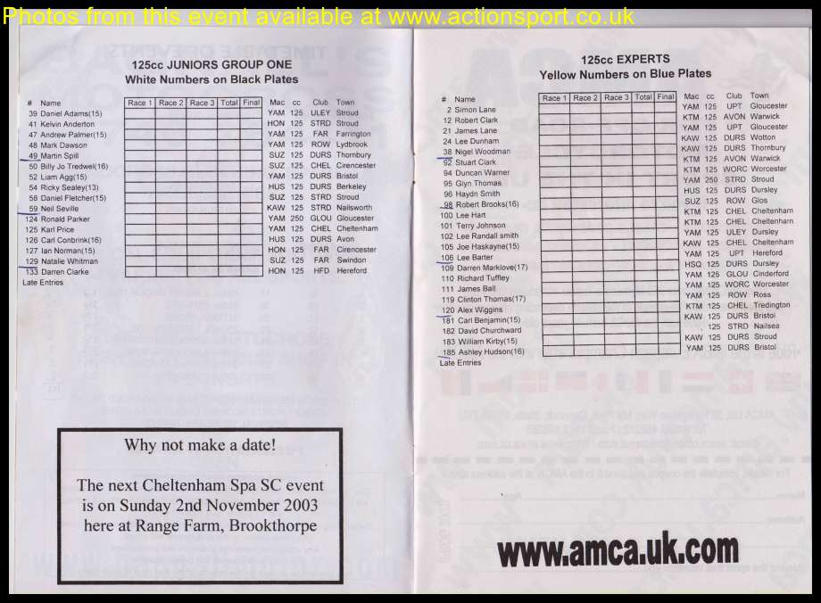 Event programme page