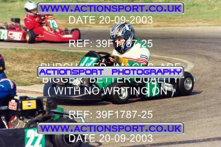 Photo: 39F1787-25 ActionSport Photography 20/09/2003 F6 Karting - Bayford Meadow _3_HondaJuniorProKart-F6JuniorStandard #17