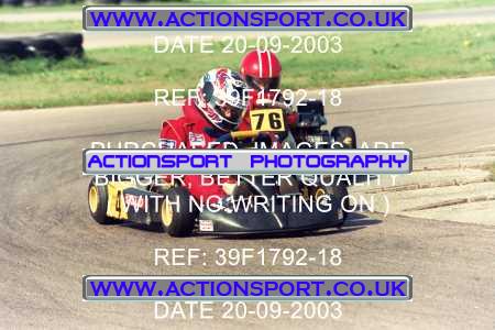 Photo: 39F1792-18 ActionSport Photography 20/09/2003 F6 Karting - Bayford Meadow _5_F6Cadets-F6HondaCadets #4