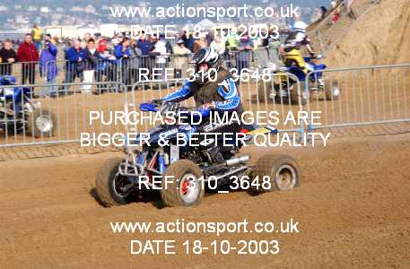 Photo: 310_3648 ActionSport Photography 18,19/10/2003 Weston Beach Race  _1_QuadsAndSidecars #201