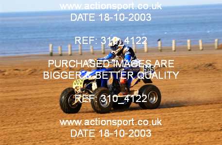 Photo: 310_4122 ActionSport Photography 18,19/10/2003 Weston Beach Race  _1_QuadsAndSidecars #565