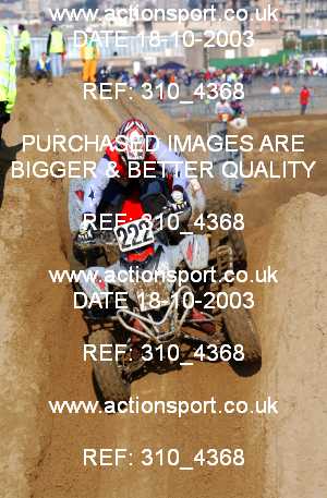 Photo: 310_4368 ActionSport Photography 18,19/10/2003 Weston Beach Race  _1_QuadsAndSidecars #222