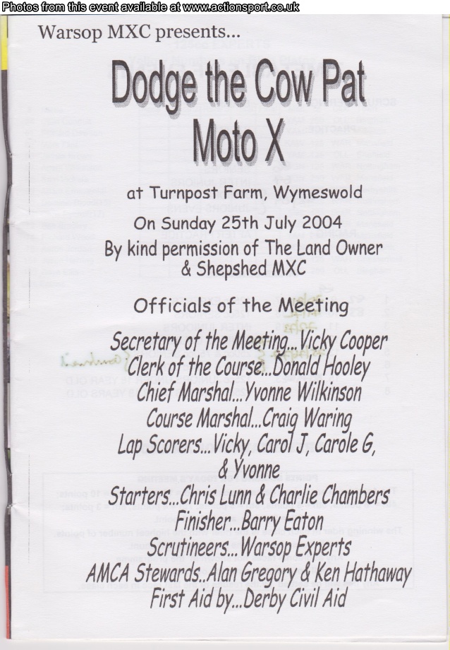 Event programme page