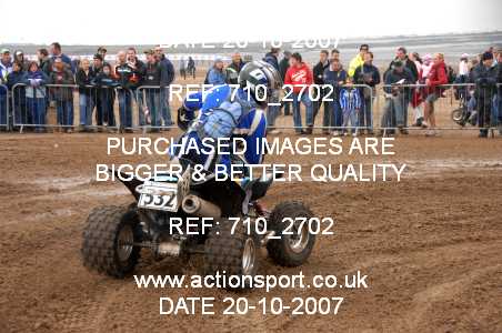 Photo: 710_2702 ActionSport Photography 20,21/10/2007 Weston Beach Race 2007  _2_AdultQuads-Sidecars #532