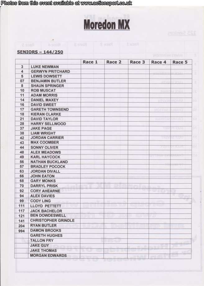 Event programme page