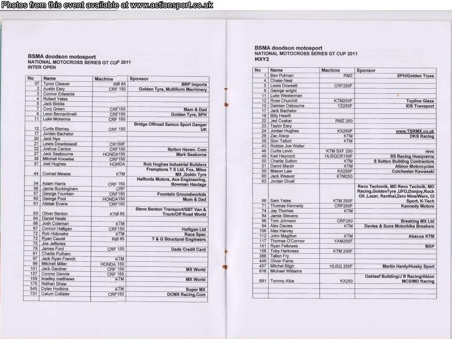 Event programme page