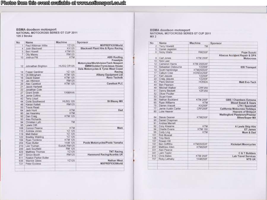 Event programme page