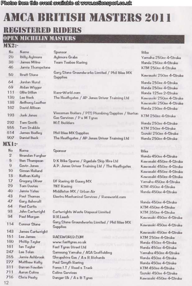 Event programme page