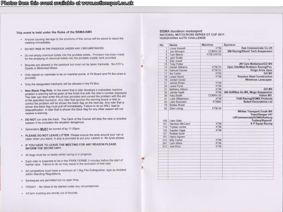 Event programme page