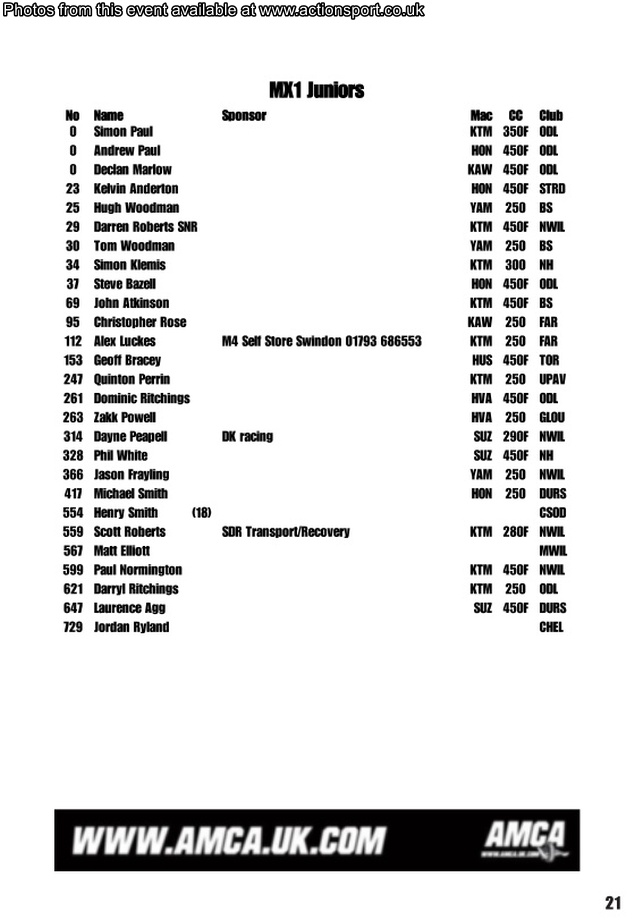 Event programme page