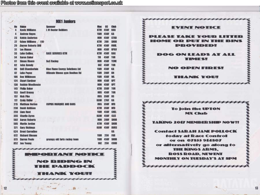 Event programme page